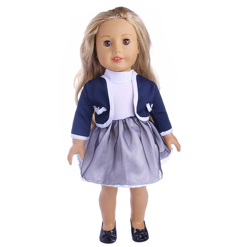 Грб + фустан за 18 инчен американска девојка кукла zapf бебе родено празник облека и облекување одговараат