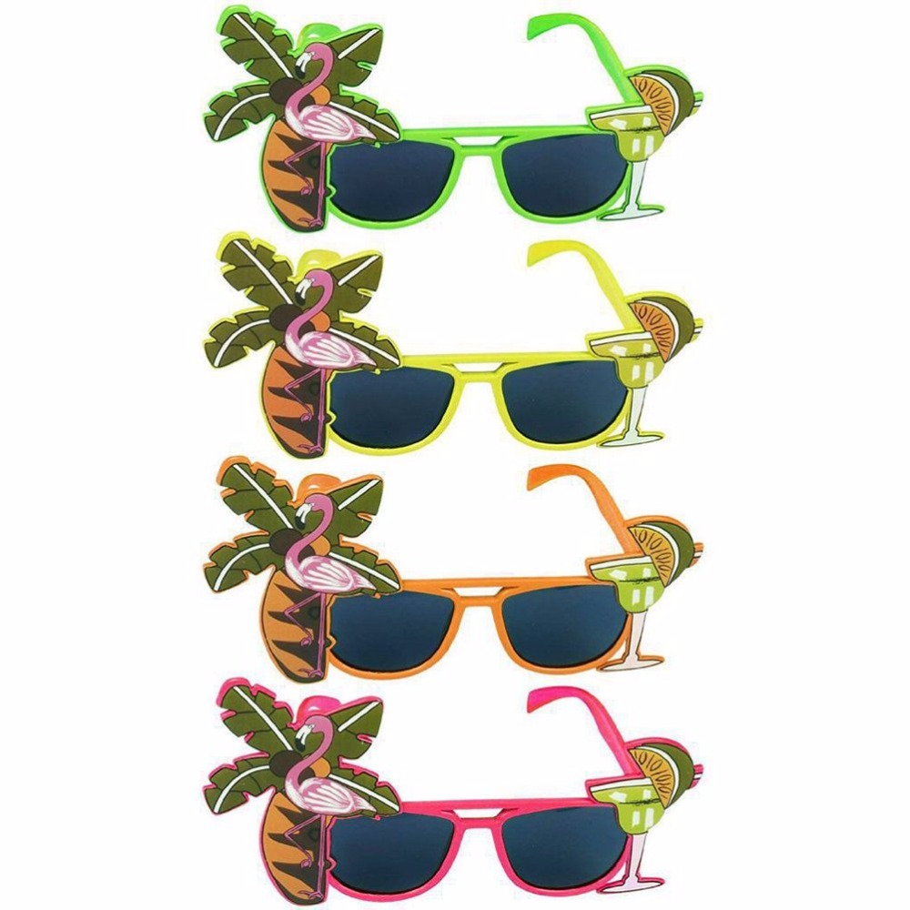 Партија Очила За Сонце Хаваи Тематските Фото Кабина Реквизити Тропски Hawaiia Фламинго Наочари Cocnut Дрво