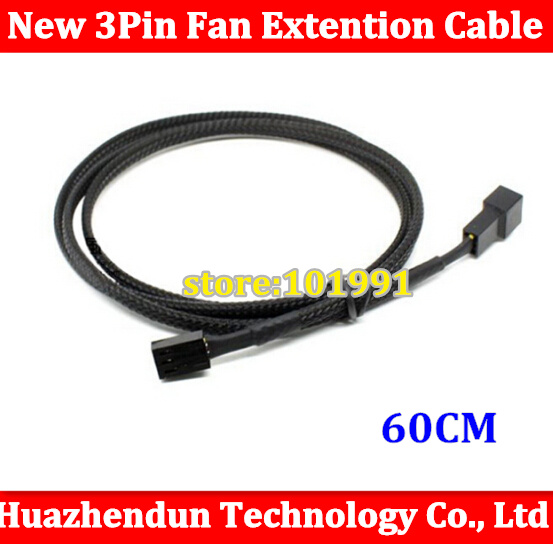 20pcs Нови 3Pin CPU вентилатор проширување кабел 60cm забавување Фан Кабел со нето 3 PIN