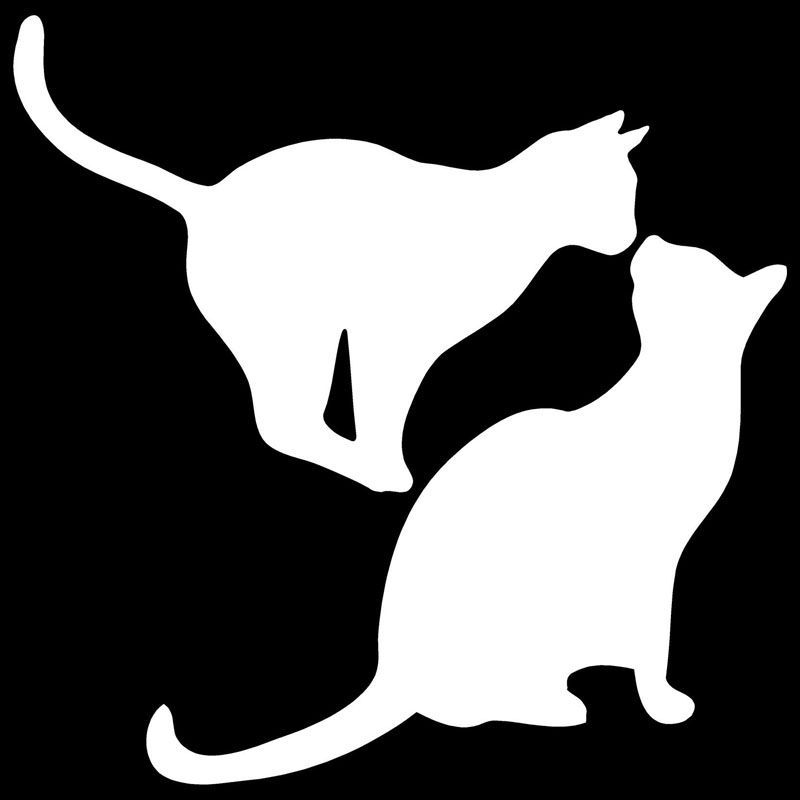 15*15CM Игра Две Миленичиња Мачки Личност Автомобил Налепница Симпатична Животно Класичен Прозорец Декоративни