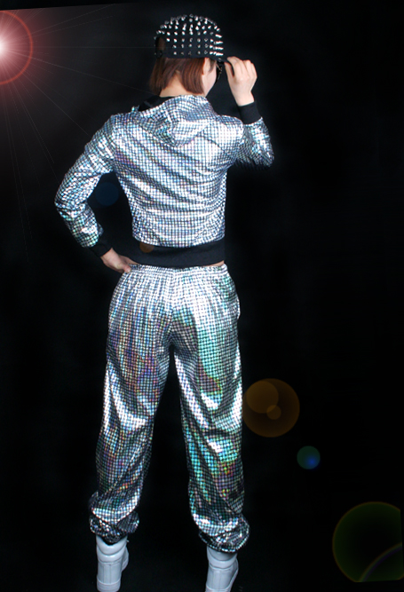 Женски машки личност ХИП ХОП, џез ДС костим тим танцова сцена носат sequins јакна грб панталони панталони пејач