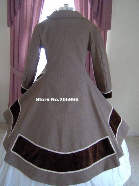 Обичај Made1800s Викторија Фустан-1860s Граѓанска Војна Фустан-Зима Пролет Падне Надворешниот Носат/Костим