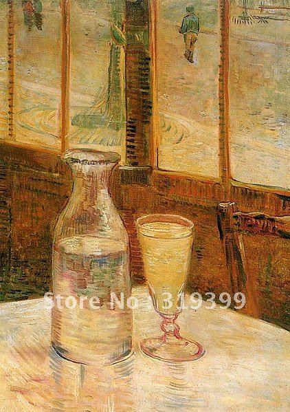 Vincent Van Gogh Маслото репродукција на лен платно,Уште Живот со Absinthe, рачно изработени,Бесплатен Превозот,Музеј на Квалитетот
