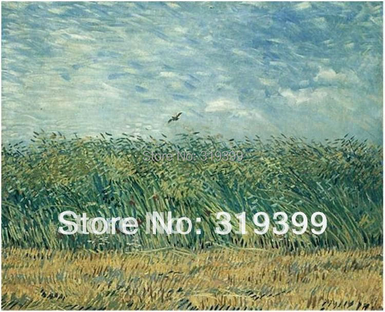 Vincent Van Gogh Маслото,Пченично Поле со Шега , маслото репродукција,рачно изработени,Слободна локација за подигнување на Превозот