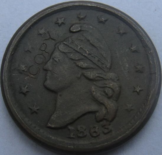 Граѓанската војна 1863 копија монети БЕСПЛАТЕН ПРЕВОЗОТ #3