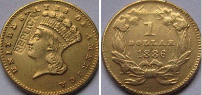 $1 ЗЛАТО 1886 копија монети БЕСПЛАТЕН ПРЕВОЗОТ