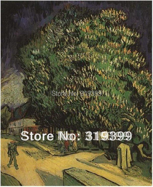 Лен Платно Масло Paintung репродукција,Костен Дрвја во Цвет од vincent van gogh,Слободна локација за подигнување на Превозот, рачно изработени