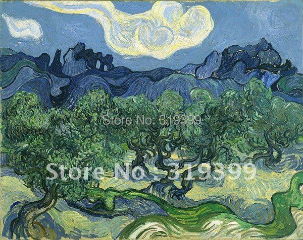 Vincent Van Gogh Маслото репродукција на лен платно,Маслиновото Дрво , рачно изработени,Слободна локација за подигнување на Превозот,Музеј на квалитетот