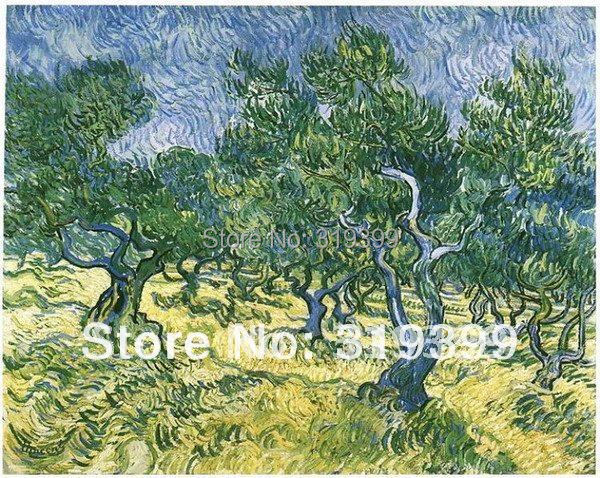 Vincent Van Gogh Маслото репродукција на лен платно,Маслиново Grove, рачно изработени,Слободна локација за подигнување на Превозот,Музеј на квалитетот