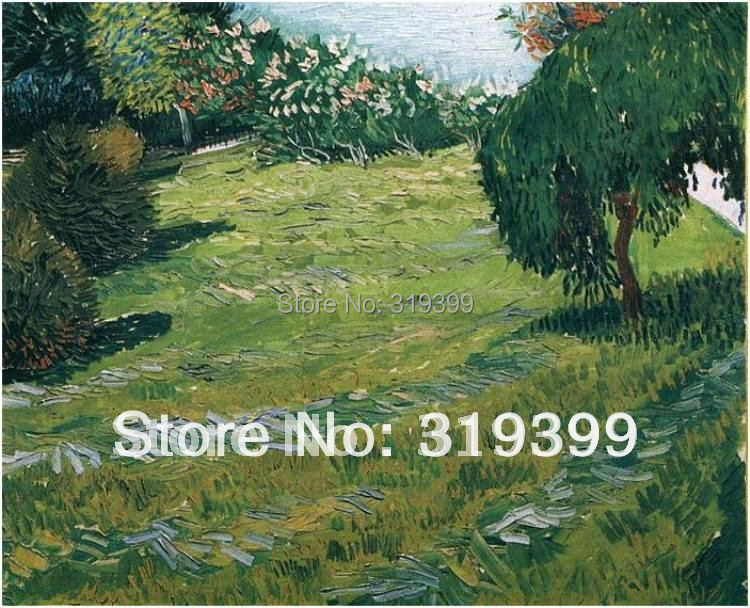 Vincent Van Gogh Маслото репродукција на лен платно,Сончев Тревникот во Јавен Парк , рачно изработени маслото,Бесплатен Превозот