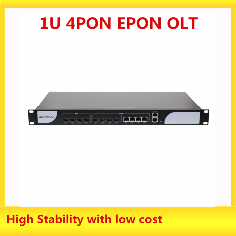 4 PON Пристаништа EPON OLT Опрема, Со SFP модули,1 U