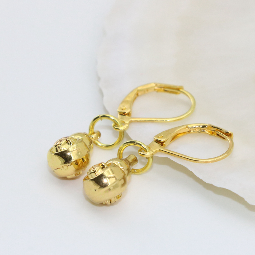 Нова мода капка обетки со висок квалитет пар 7*14mm домот dangle за жените злато-боја gourd форма исклучителна накит B2663