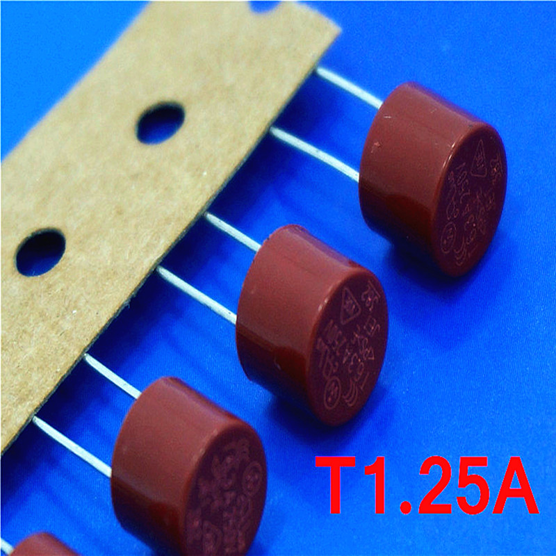 (10 компјутери/многу) Т1.25A 250V TR5 Бавно Удар Subminiature Осигурач, УЛ VDE RoHS Одобрен Т1.25A, 1 .25Amp.