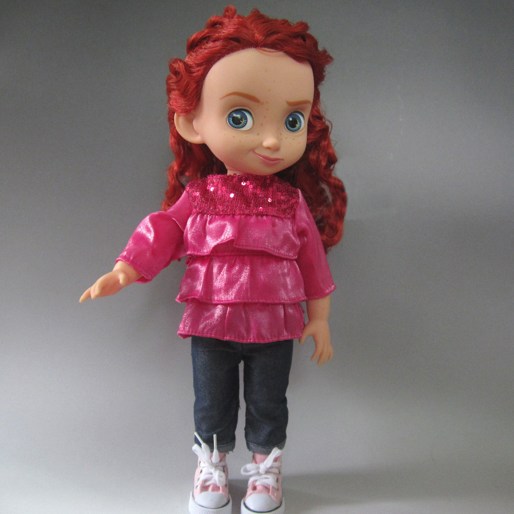 Облека за кукли се вклопува 40cm Салон кукла Розова маица& фармерки за девојка подарок