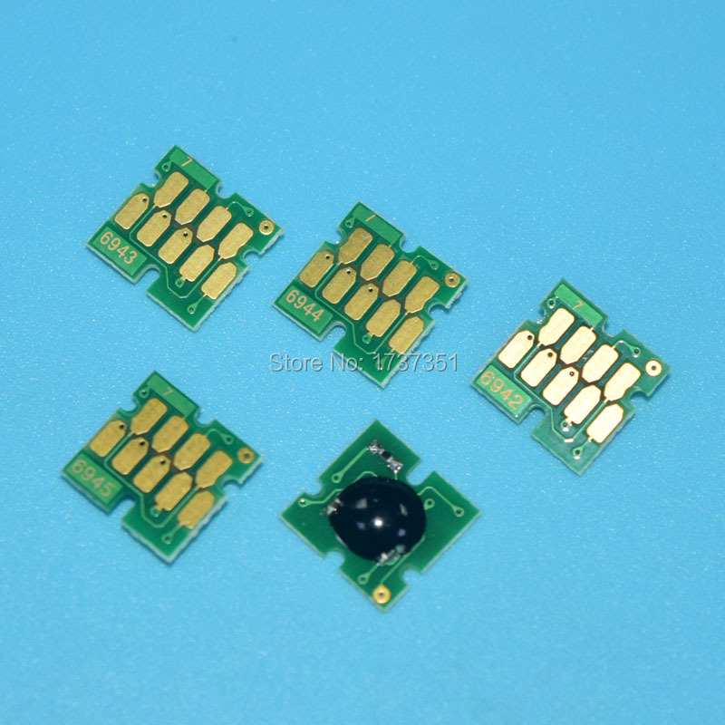 5 Групи T6941 - T6945 Едно време мастило кертриџ чипови за Epson T3200 T5200 T7200 T3000 T5000 T7000 Печатач