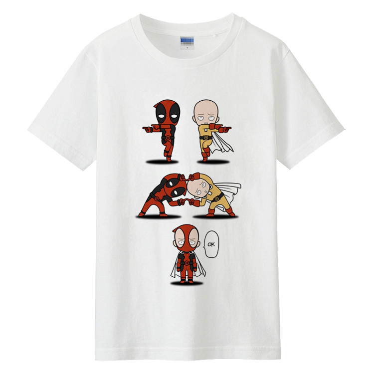 Нови Deadpool Т-маица Аниме Игри Удар човек мажите т-маица Лето кратки ракави Лабава Памучни блузи