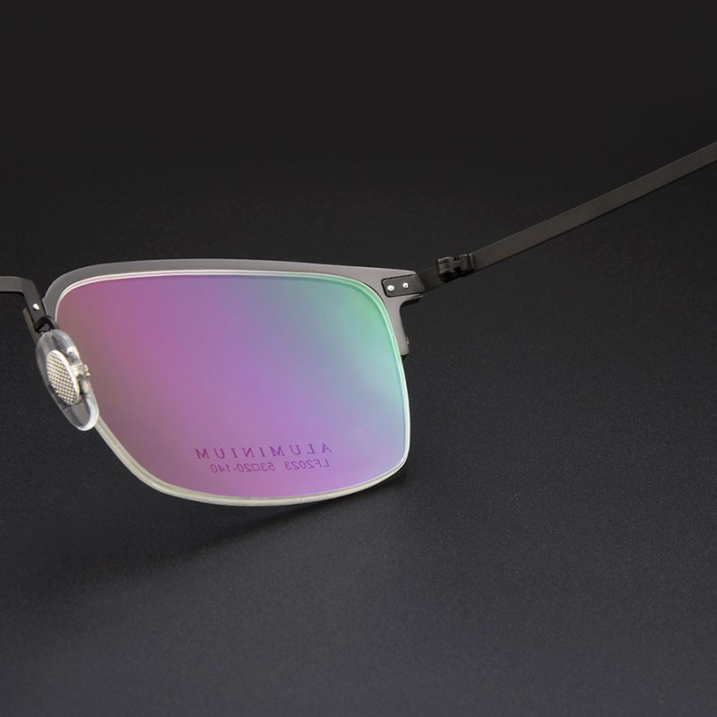 Gmei Оптички Титаниум Алуминиумски Половина-Rim Presciption Наочари Рамки За Мажи & Жени Myopia Eyewear Далекувидост