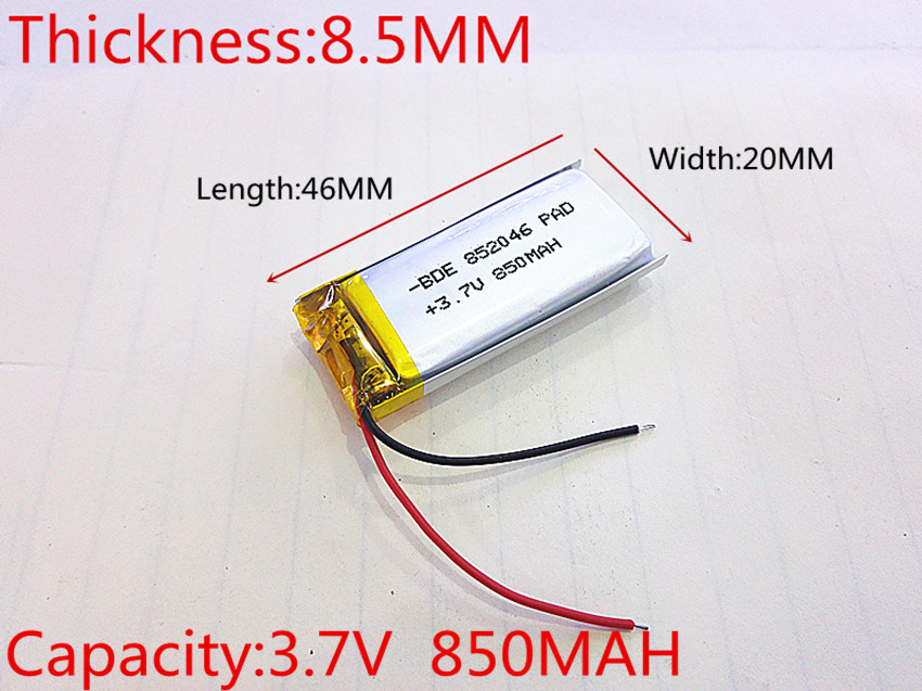 10pcs 3.7 V 850mAh 852046 Литиум Полимер Li-Po li ion Батерија на клетките За Mp3 MP4 MP5 GPS PSP мобилни bluetooth