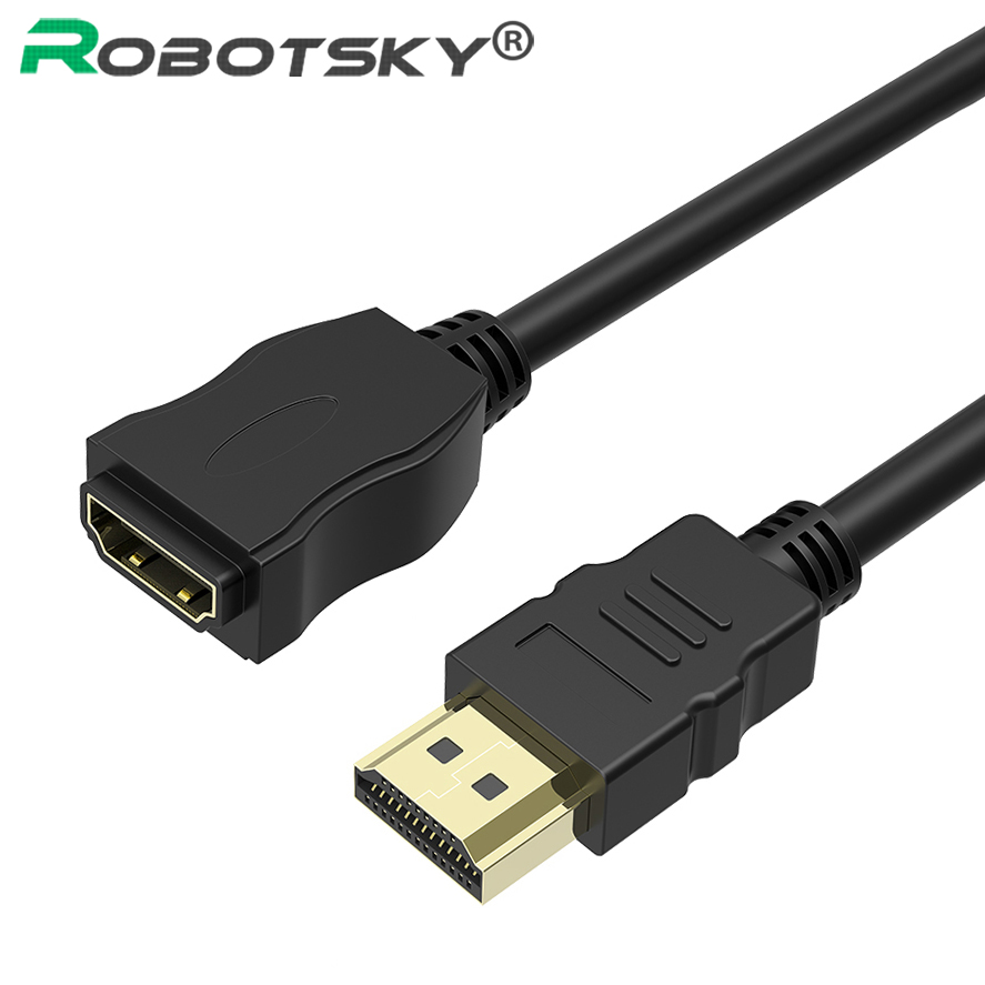 Robotsky Голема Брзина 0.3 M 1FT HDMI Кабел за Продолжување Машки да се Женски Поддршка 3D 4K HDMI 1080P Cabo за Apple TV, PS4, hd телевизор, Компјутер