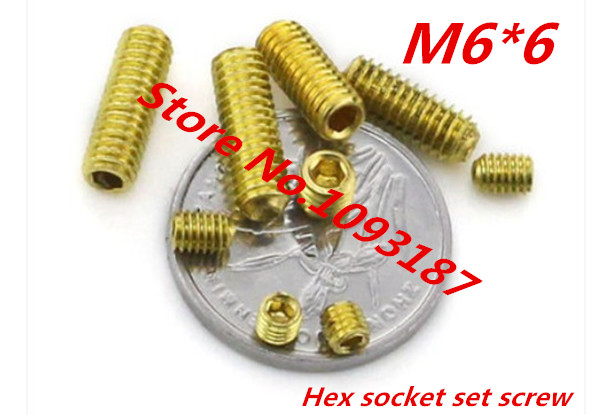 50pcs/многу M6*6 M6 x 6 Месинг Хексадецимален Socket Set Завртка Копачка Завртка