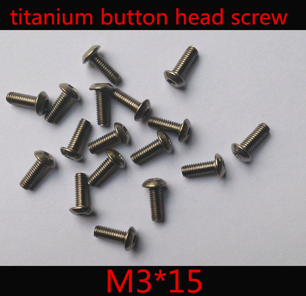 50pcs/многу ISO7380 M3 x 15 Титаниум Копчето Главата Хексадецимален Штекер Завртка