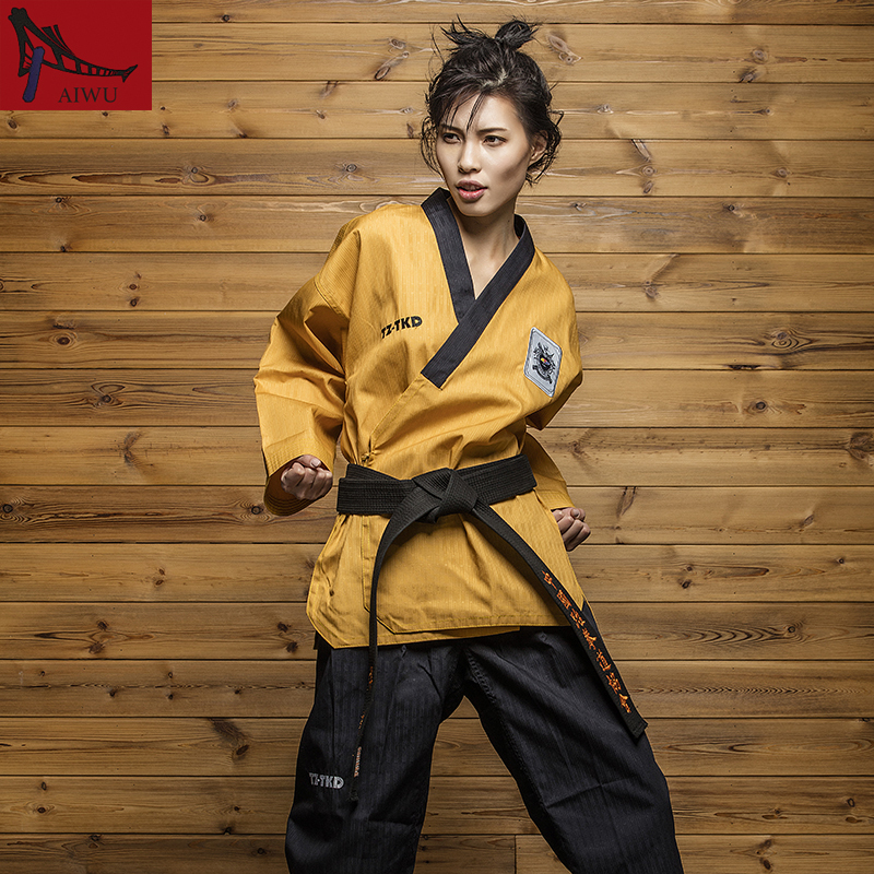 Боречки Вештини TKD Tae Квон Дали Кореја V деколте, Возрасни Taekwondo Господар Униформа за Poomsae и Обука,WTF