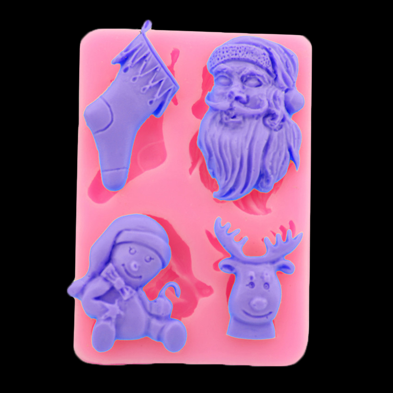 3D Божиќ Серија Дедо Мраз Подароци Ирваси Божиќ Дрво Патерици Снежните Силикони Бонбони Мувла Чоколадна Торта Bakeware
