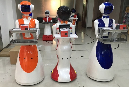 Сад доставување услуга робот тема ресторан Хуманоидни Ресторан паметен Робот