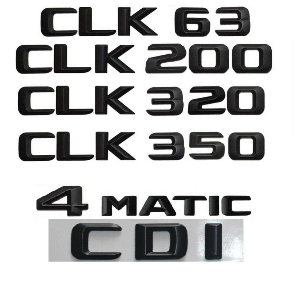 Црна Багажникот Број Писма Значка Амблем Амблеми за Мерцедес Бенц CLK55 CLK63 CLK200 CLS320 CLK230 CLK350 CLK400 4MATIC CDI AMG
