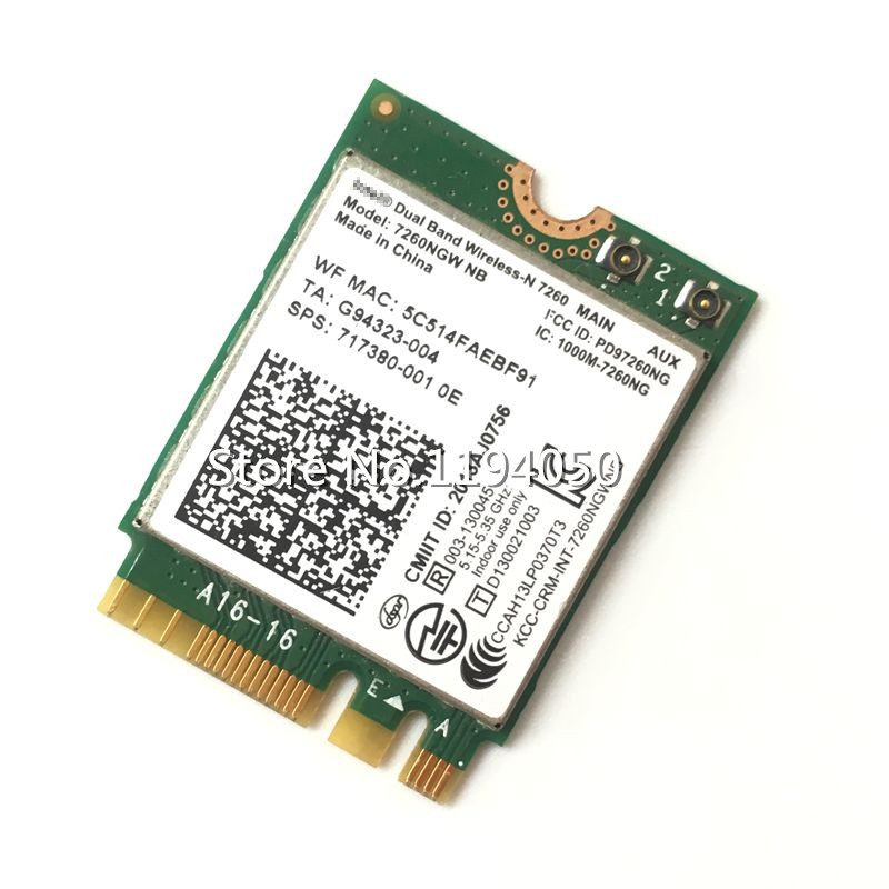 intel 2.4 G/5G Двојна Бенд Безжична-N 7260 7260NGW NB NGFF PCIe WLAN WIFI Картичка Уред Modul 300 МЕТРИ WIFI КАРТИЧКА