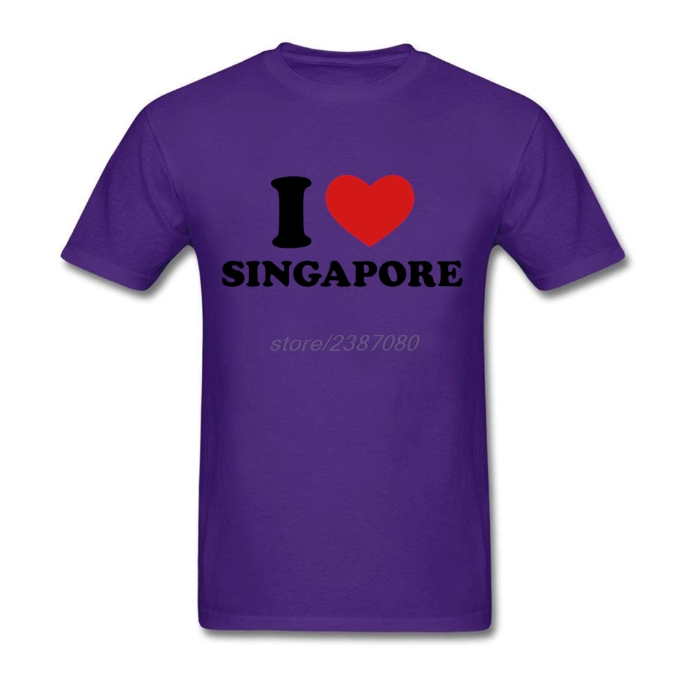 Човекот Сакам Срцето Сингапур Топла Продажба Т Кошули Бесплатен Превозот О-Вратот Со Кратки Ракави Облека За Mens Т Кошула Harajuku