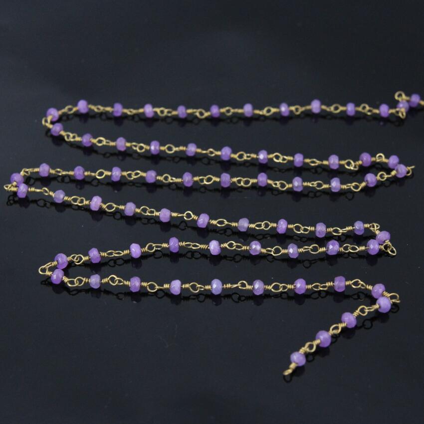 5Meter Пурпурна Малезија Jade Rondelle Rosary Синџир,Џаспер Фацетирани мушка со Жица Завиткан Синџири Ѓердан Накит Материјали