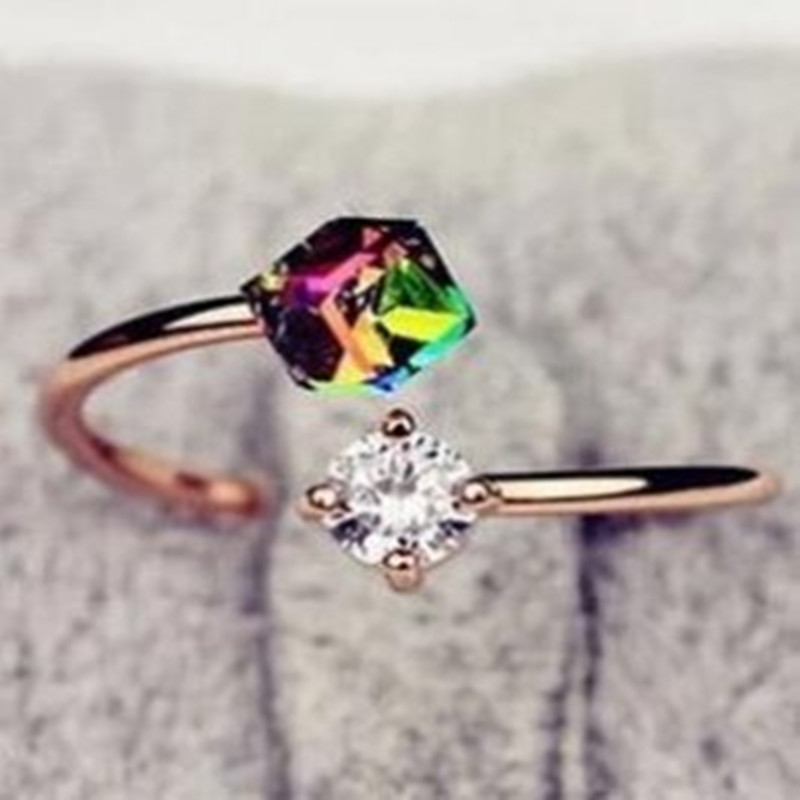 Корејската верзија на ретро накит, циркони се зголеми златен прстен од не ' Рѓосувачки Челик Прстени За Жени