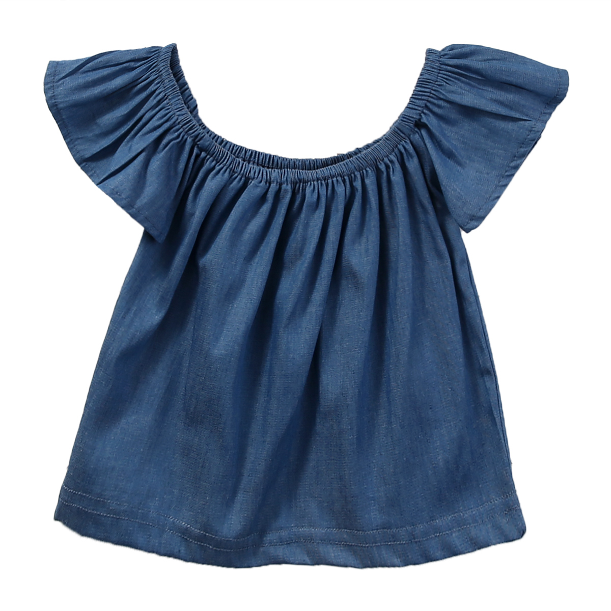 Нова Мода Бебе Дете Бебе Дете Девојки Demin Секојдневен Блузи Возбудува Кратко Sleeve Т-Маица 0-4Y