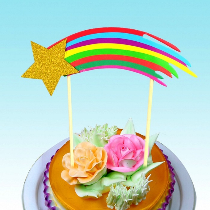 торта toppers снимање ѕвезди виножито хартија картички банер за Cupcake Обвивка Печење Првенство роденден чај