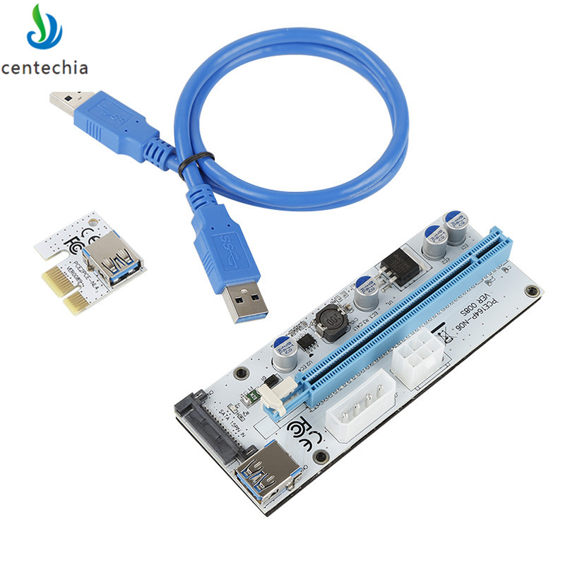 008 PC PCIe PCI-E Изразат Столб Картичка 1x да 16x USB3.0 SATA Кабел за Податоци за да 4Pin IDE Напојување Molex за BTC Рудар Машина GHMY