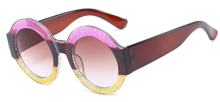 Бренд Дизајн Жените Луксузни очила за сонце круг Круг Рамка Мажите 2018 црна, зелена црвена Мода Тебе Леќа UV400 зелена розова браун
