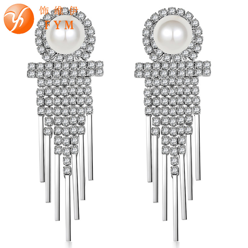 FYM Гроздобер tassel Голема Кристал Цвет Капка Earring за Жените Мода Rhinestones Обетки Најдобри Пријатели Подарок Изјава Накит