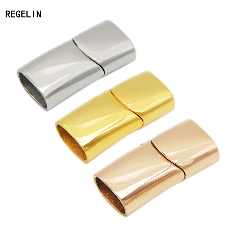 REGELIN 1pc Нерѓосувачки Челик Дупка Size 12*6mm Силни Магнетни Clasps Кожа Кабелот Нараквици Крајот Капа Конектори За Изработка на Накит