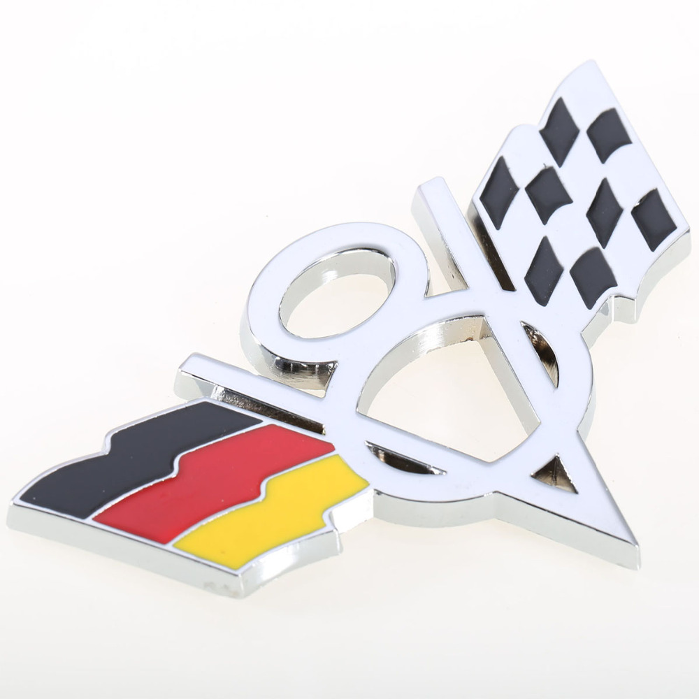 Dsycar 3D Метал V8 Моторот со Зафатнина на Логото Германија Знаме и Трки Знаме Автомобил Амблем Значка за Германија ФОЛКСВАГЕН БМВ АУДИ Мерцедес Бенц