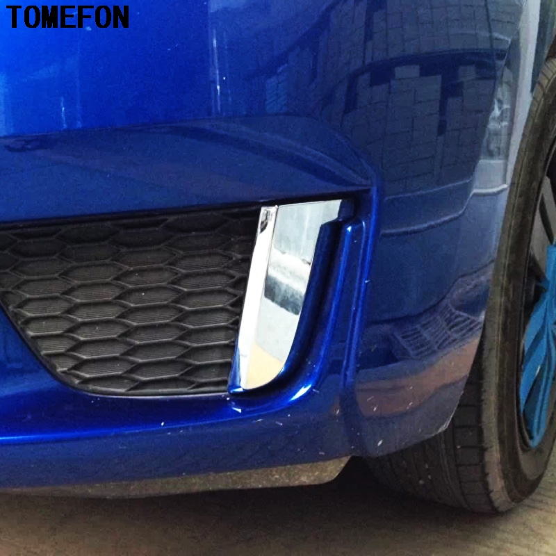 TOMEFON За Хонда Џез 2014 2015 ABS Хром Пред Foglight Страна Eyelid Покрие Трим Дното Foglight Автомобил Надворешноста 2 парчиња модни Додатоци