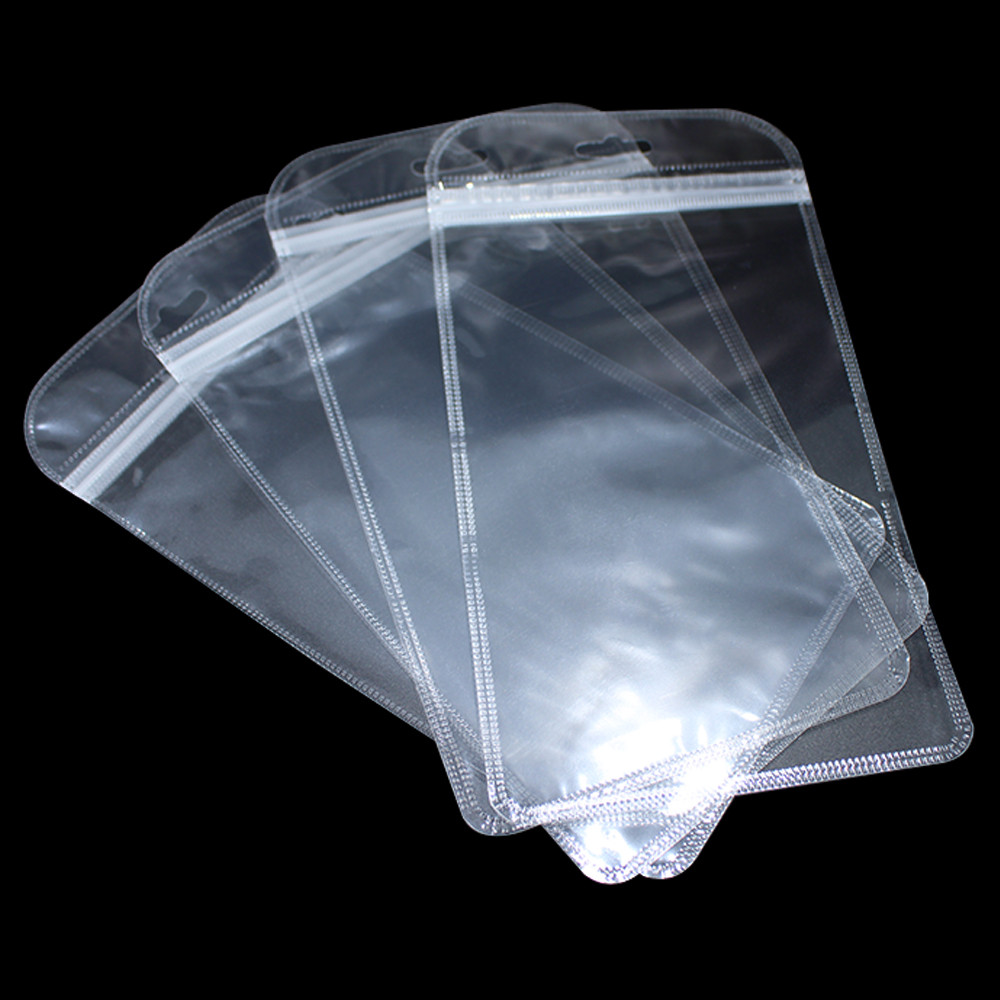 100Pcs/многу Само Печат Ziplock Торба Јасно Пластична Амбалажа Кеса Reclosable Zip Заклучување Пакување Торба Патент Polybag Торбичка Со Висат Дупка