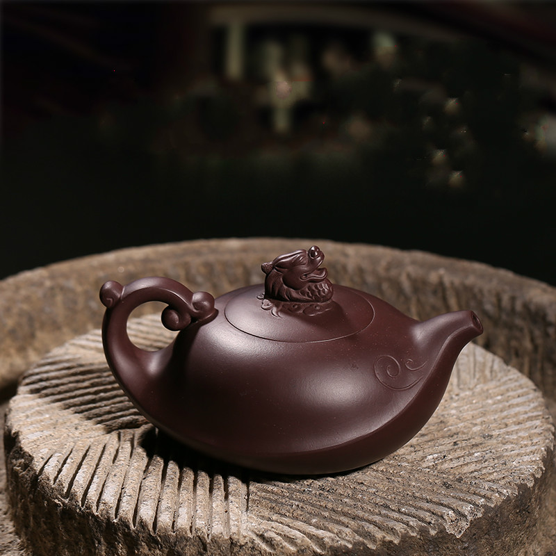 На високо-одделение виолетова-име тенџере есен тенџере Yixing господар мајстори целосно рачно изработени teapot чај Xianglong тенџере пурпурна глина голем капацитет