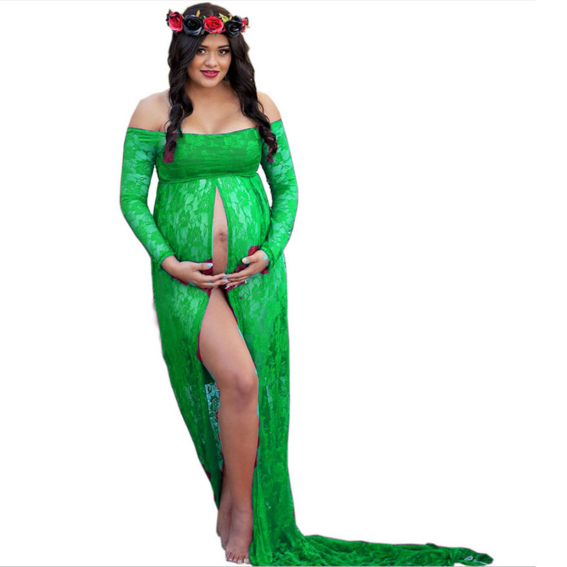 Нови 2018 Плус Големина 3XL Мајчинство бременоста фенси облека фотографија реквизити Бременоста Фото Снимајте Жените на Породилно Чипка Фустани