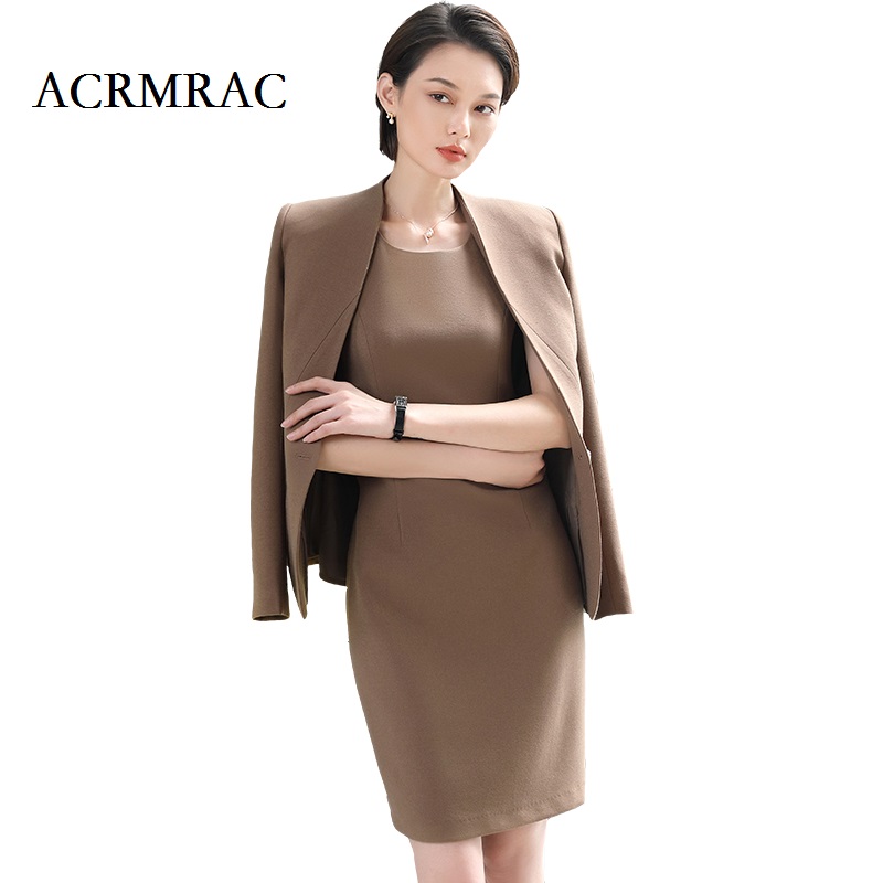 ACRMRAC Жените Нова Пролет и есен одговараат Долги ракави одговараат Солидна боја Тенок јакна облечи Бизнис ОЛ Формална Облека Одговара