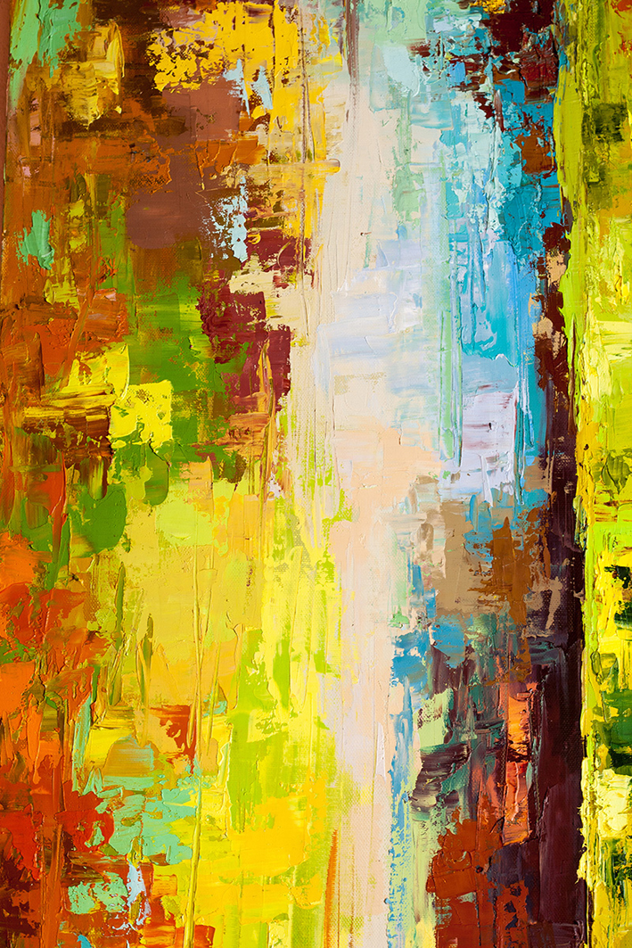 платно печатење на постери апстрактната уметност формулиран дома декор ремек-дело боја и дезени untitled жолта зелена сина Пролет home art