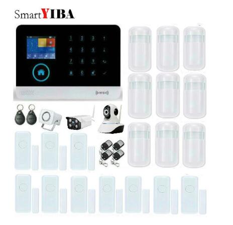 SmartYIBA Безжична СТАН Контрола на Домашен алармен Систем Со Wifi Отворен/Затворен Камера WIFI GSM Безбедност Infared ПИР Вратата, Аларм