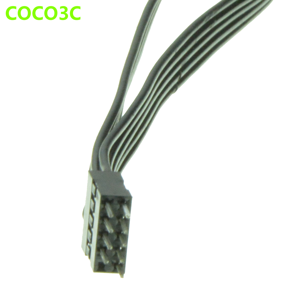 Десктоп 9Pin USB насловот продолжување кабел 10Pin USB Машки да се Женски кабел за пренос на податоци, 24AWG 50cm