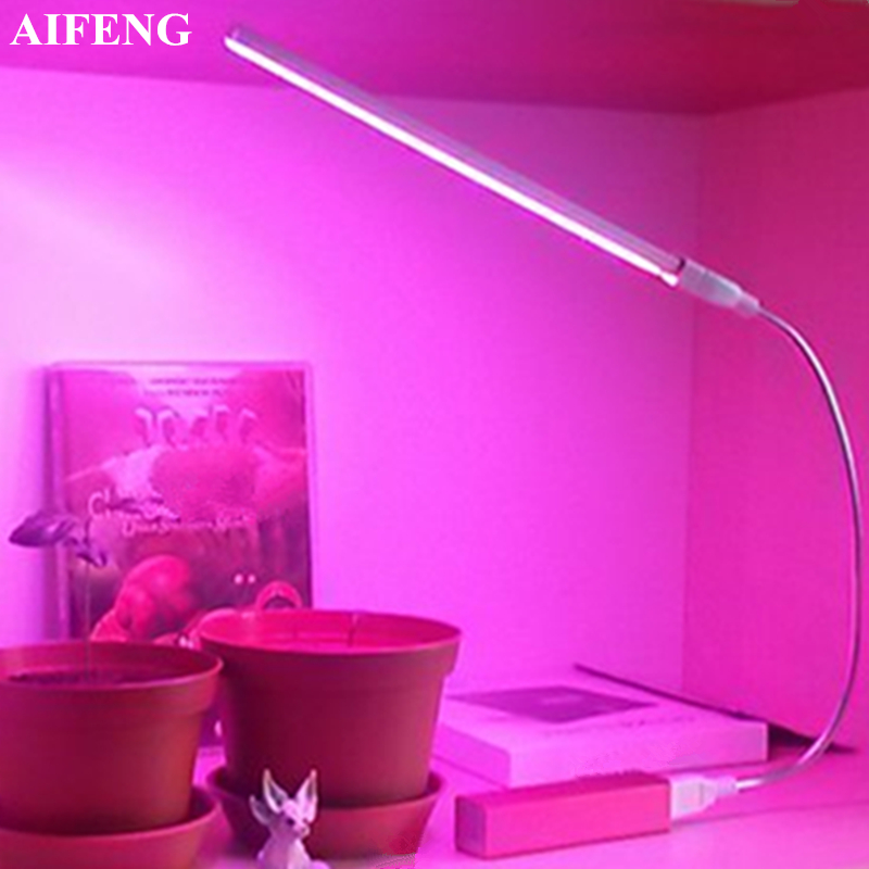 AIFENG Led Расте Светлина широк Спектар Црвена Сина 5V USB Расте Светла Флексибилни Црева 3W 5W За Садници Цветни Растенија Расте Светлина