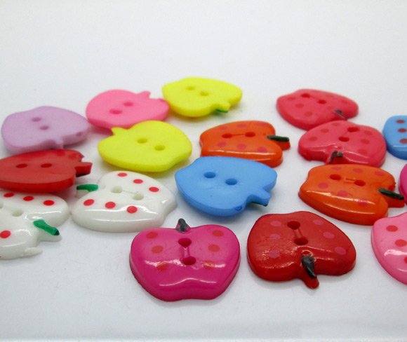 50Pcs Мешани Apple Точка Акрилик Шиење Копчиња За Детска Облека Scrapbooking Декоративни Botones Занаетите DIY Додатоци